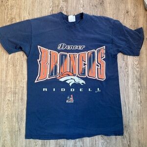 Vintage Denver Broncos Riddell Graphic T-Shirt Mens Large 1997